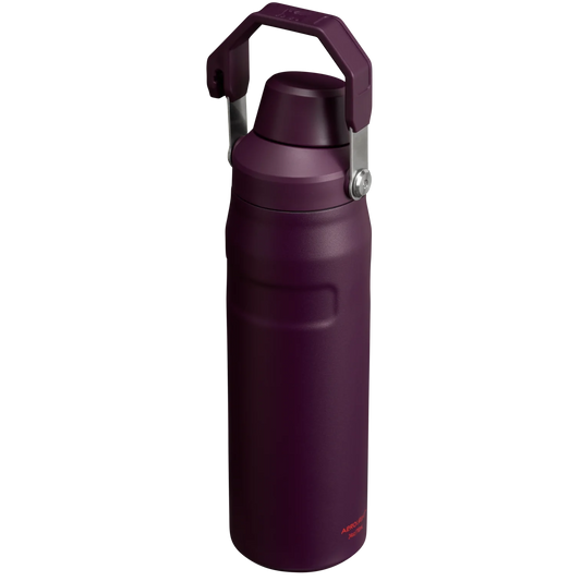 Purple Stanley Iceflow Bottle with a cap and carry lid, featuring a brand logo on the front. Stanley Iceflow Bottle 24 0Z