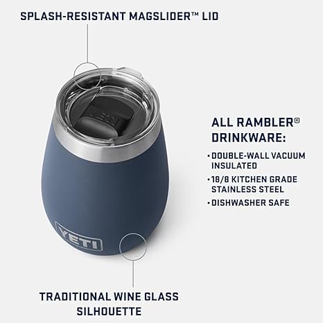 Pink YETI insulated tumbler 10 Oz Wine Tumbler with MagSlider Lid