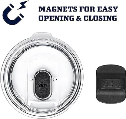 YETI lid with magnets for easy opening and closing on a white background