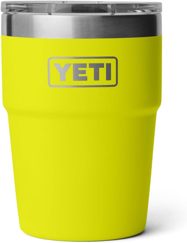 Yellow YETI tumbler with a 16 oz Stackable Cup - Coastal Outdoors