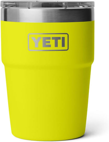 Yellow YETI tumbler with a 16 oz Stackable Cup - Coastal Outdoors