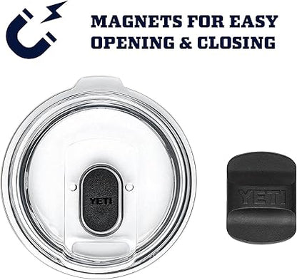YETI lid with magnets for easy opening and closing on a white background