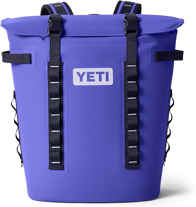 Blue YETI backpack with black straps Hopper M Series Backpack Soft Sided Coolers with MagShield Access