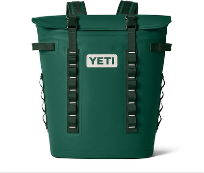 Green YETI backpack Hopper M Series Backpack Soft Sided Coolers with MagShield Access