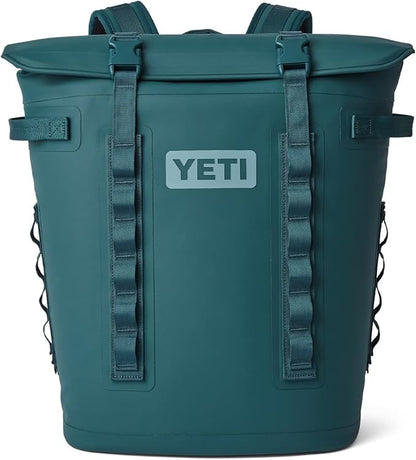 Green YETI backpack Hopper M Series Backpack Soft Sided Coolers with MagShield Access