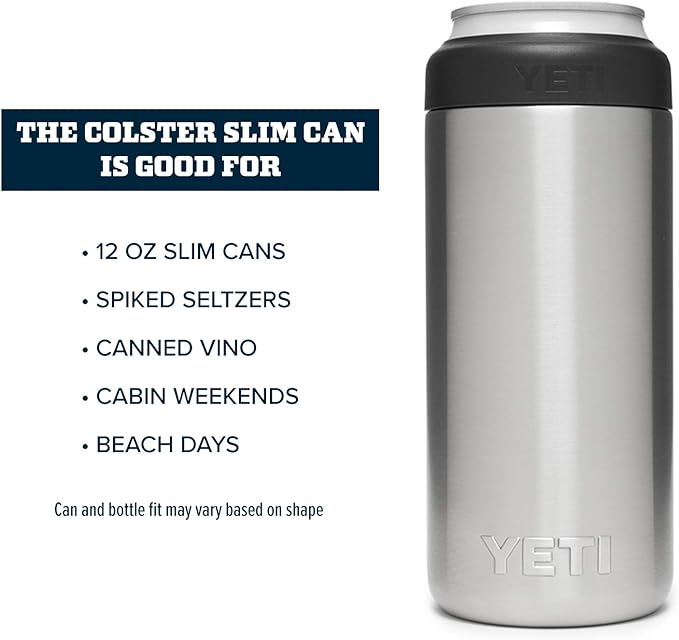 YETI can cooler with double-wall vacuum insulation feature  Stainless