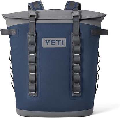 Blue and gray YETI cooler bag Hopper M Series Backpack Soft Sided Coolers with MagShield Access