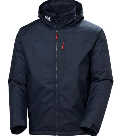 Helly Hansen- Crew Hooded Midlayer Jacket 2 navy with a hood