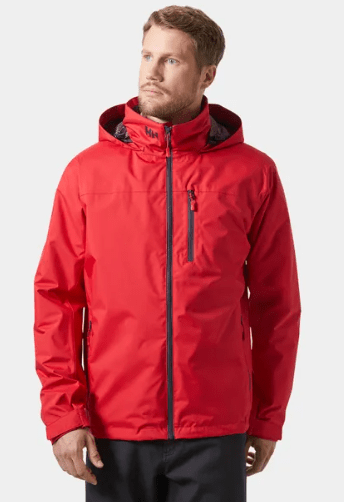 Helly Hansen- Crew Hooded Midlayer Jacket 2 red with a hood
