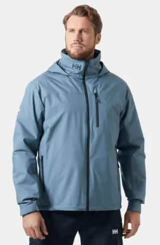 Helly Hansen- Crew Hooded Midlayer Jacket 2 grey with a hood