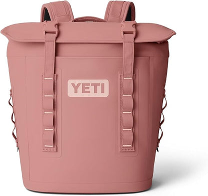 Pink backpack with YETI logo Hopper M Series Backpack Soft Sided Coolers with MagShield Access