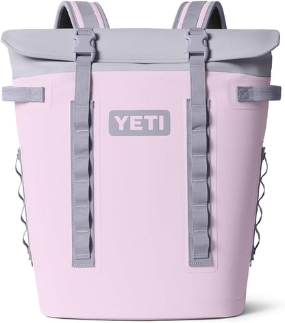 Pink YETI backpack with gray strapsHopper M Series Backpack Soft Sided Coolers with MagShield Access