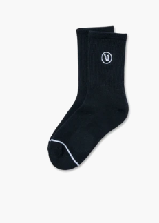 Black sock with  - Vuori Half Crew Sock