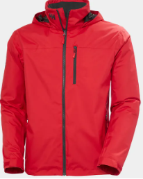 Helly Hansen- Crew Hooded Midlayer Jacket 2 red with a hood