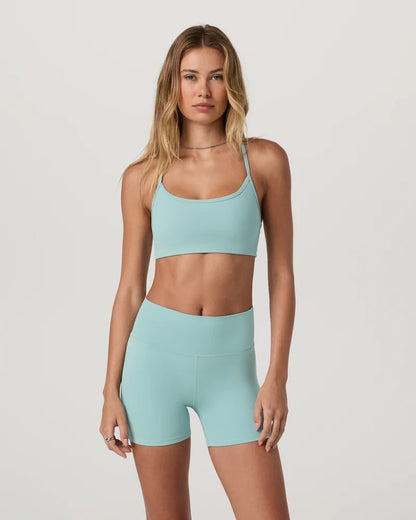 Light Blue sports bra and leggings - Vuori AllTheFeels Bra