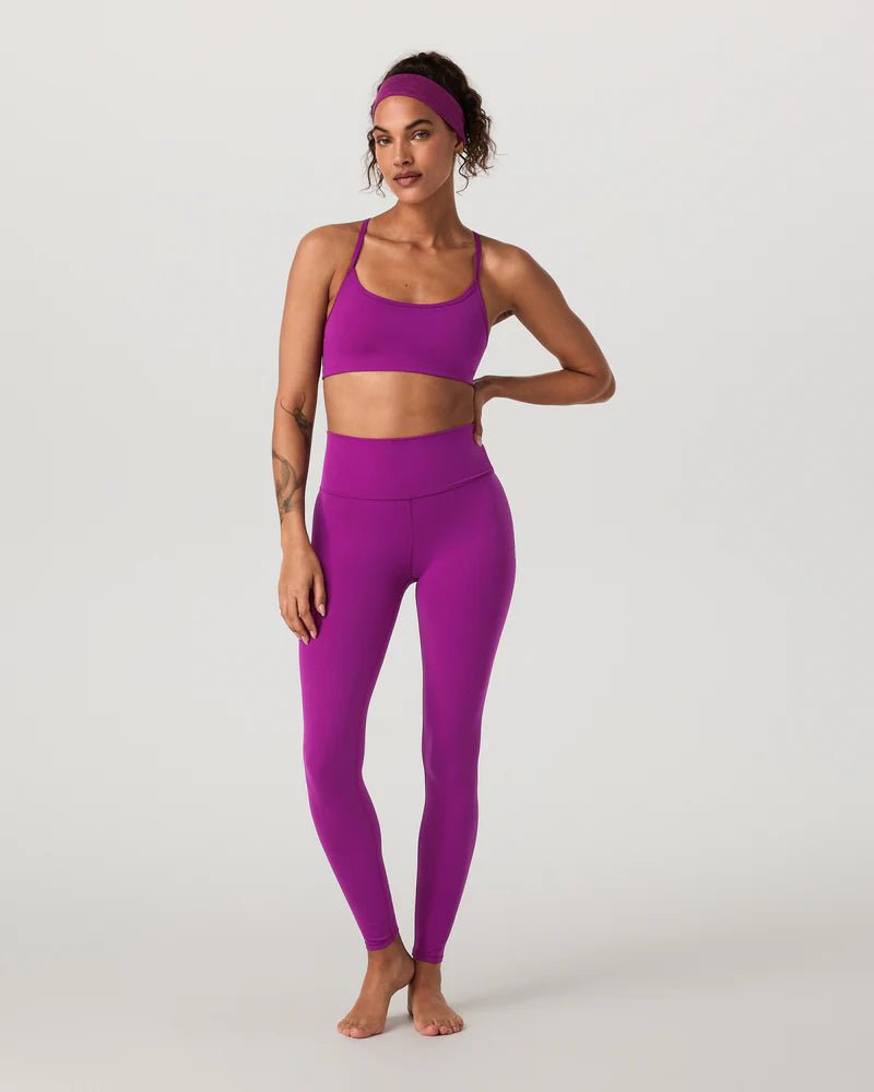 Purple sports bra and leggings - Vuori AllTheFeels Bra