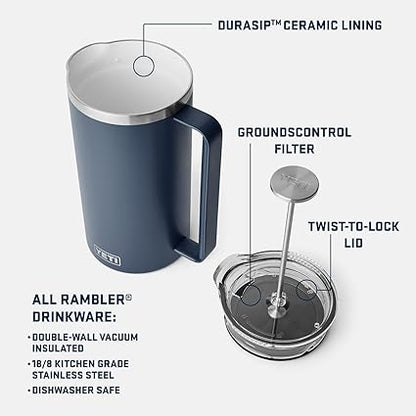 YETI - Yeti Rambler French Press Coffee Maker With Grounds Control Filter - outdoor apparel and gear